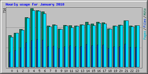 Hourly usage for January 2018