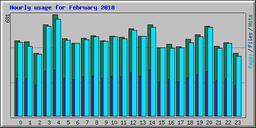 Hourly usage for February 2018