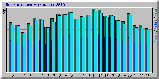 Hourly usage for March 2019