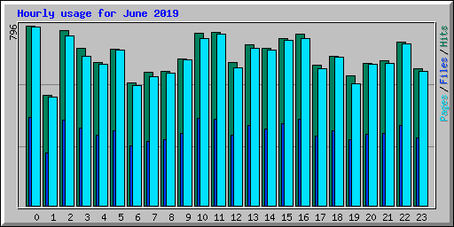 Hourly usage for June 2019