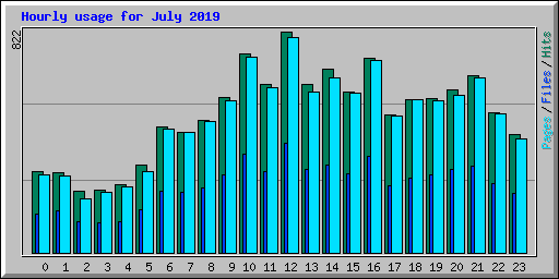 Hourly usage for July 2019